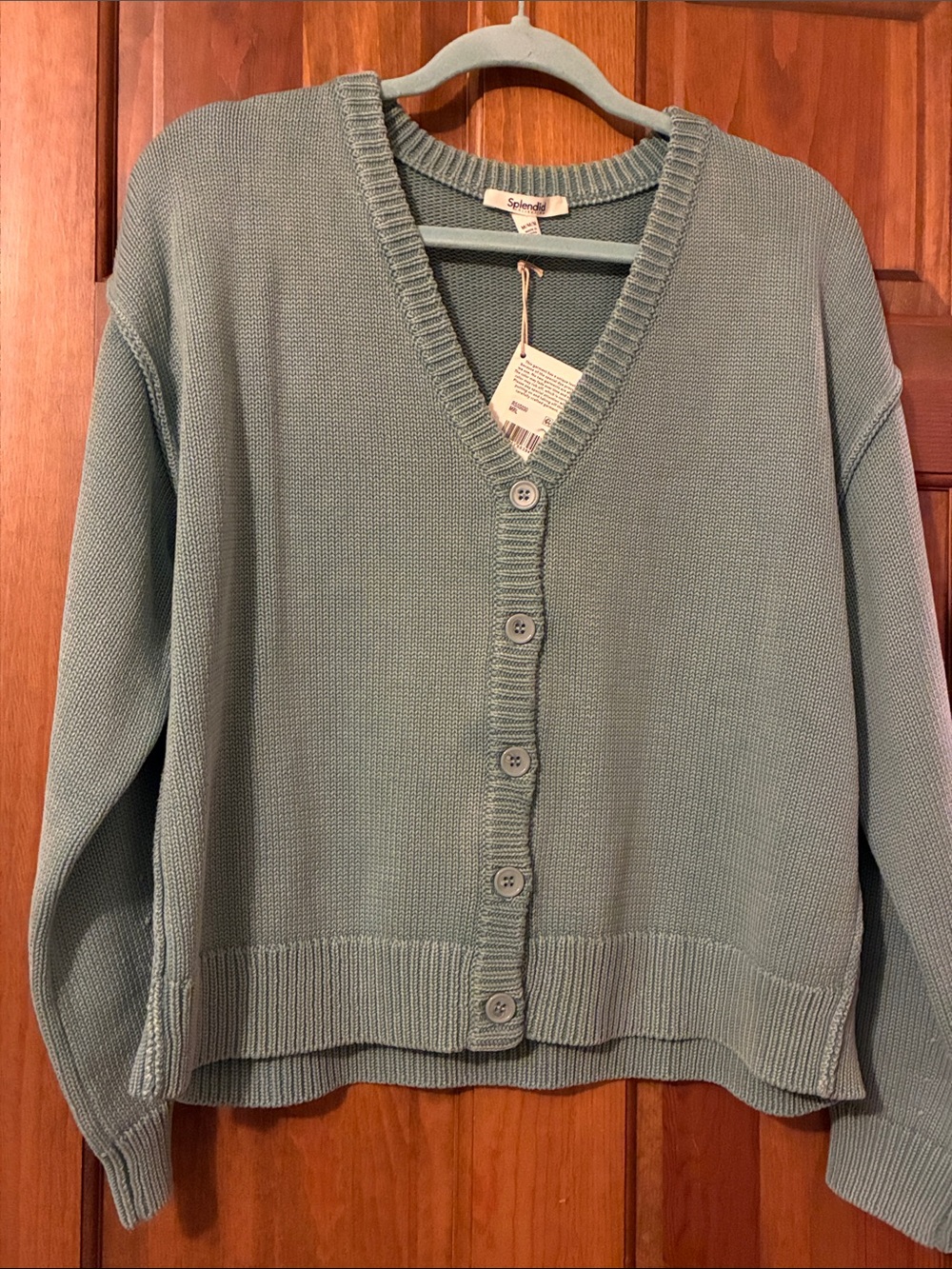 Splendid Women's Seafoam Button-Front V-Neck Cardigan